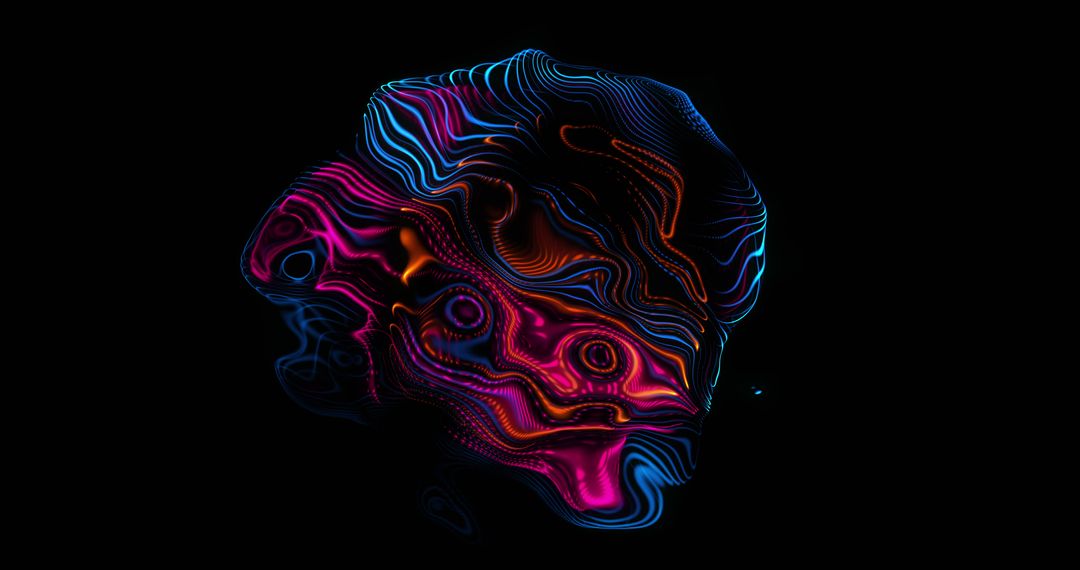 Abstract Digital Waveform With Vibrant Colors on Black