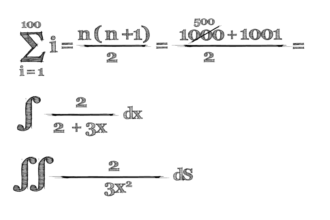 Math Equations Transparent Illustration on Clear Background