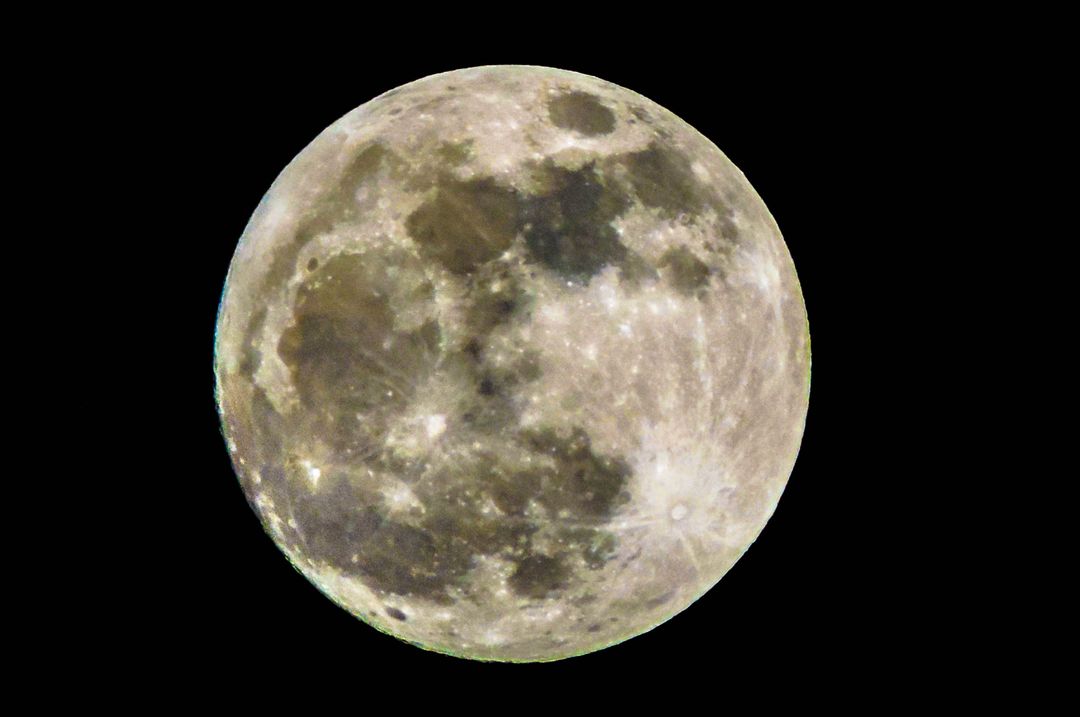 Full moon in clear night sky with detailed craters and surface - Free Images, Stock Photos and Pictures on Pikwizard.com