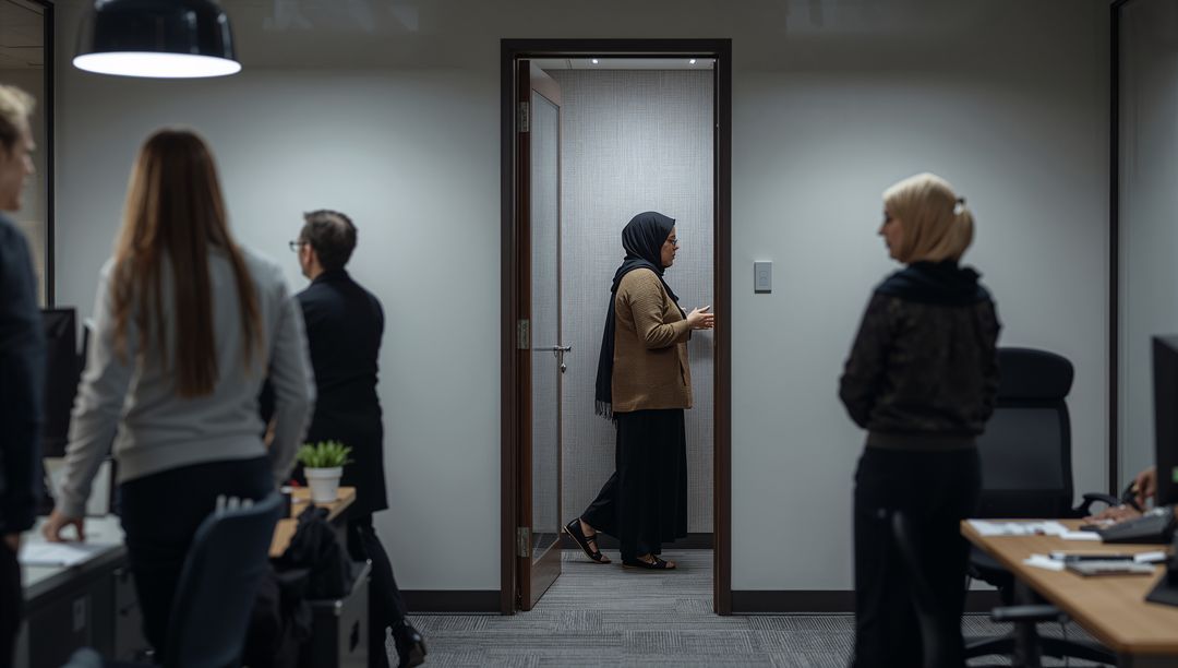 Middle Eastern Businesswoman in Modern Office Environment