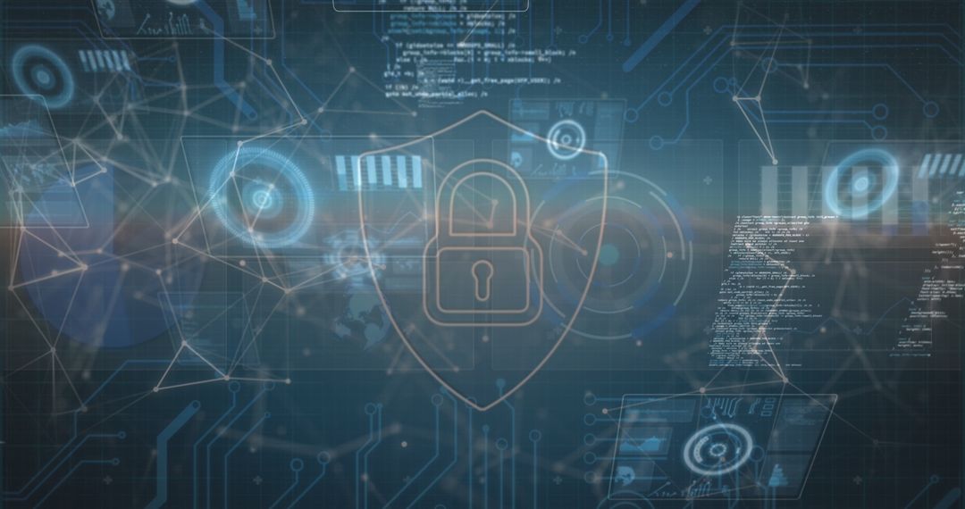 Digital data security concept with futuristic interface