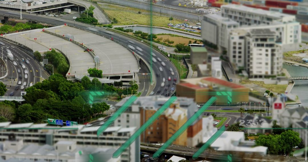 Digital Data Overlay Across Urban Cityscape