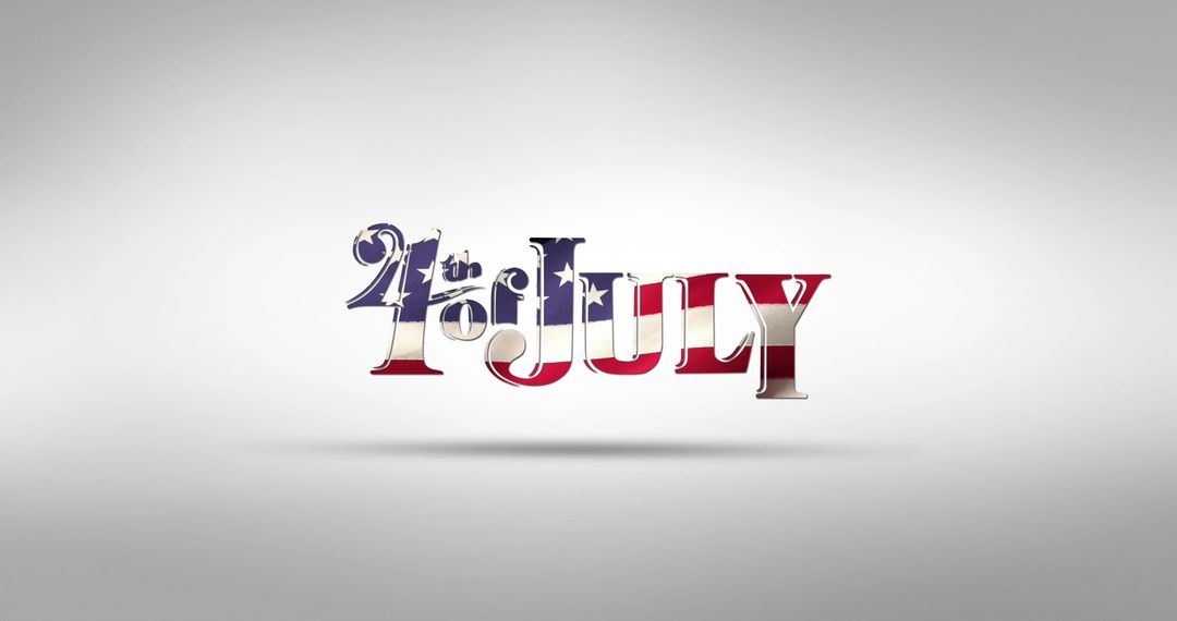 4th of July Greeting with American Flag in Text