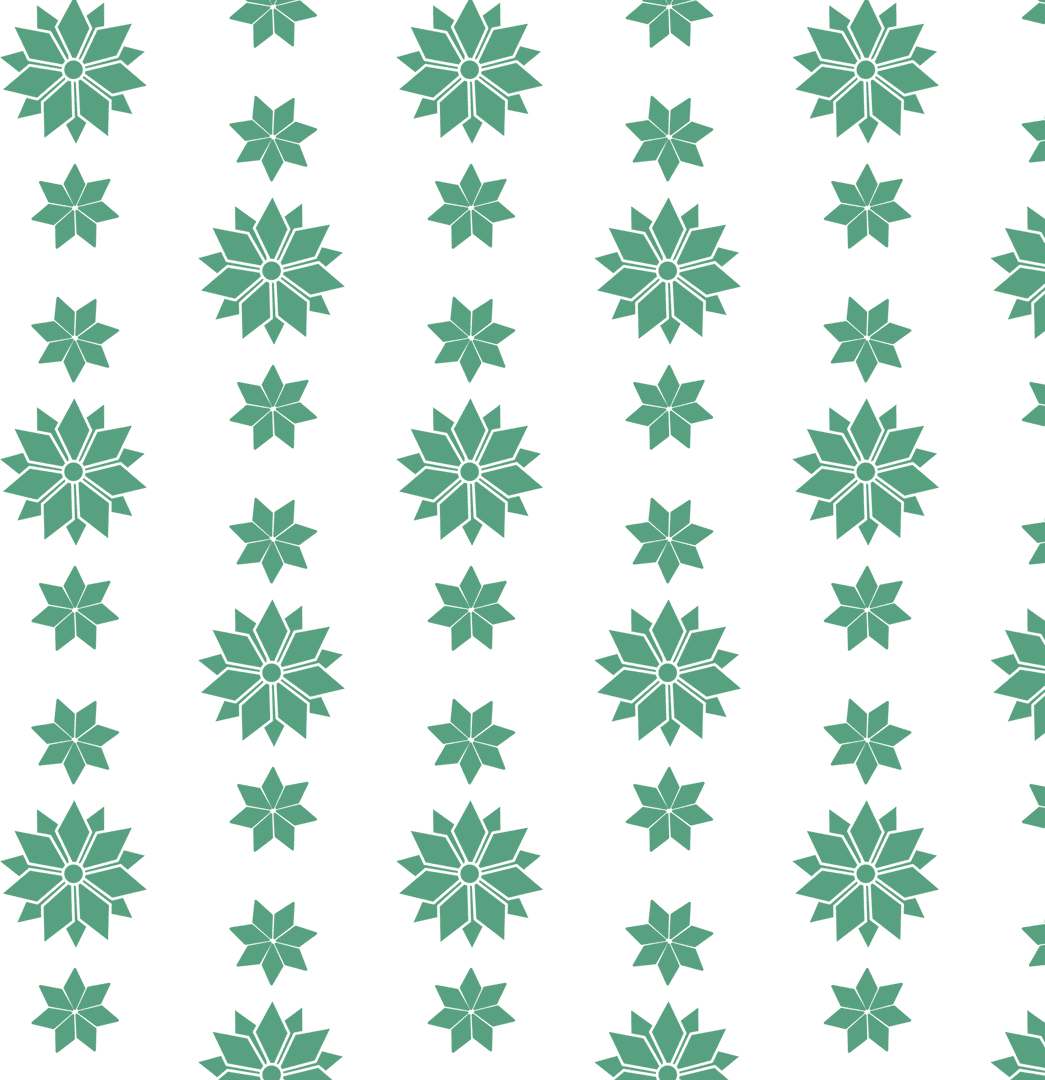 Green Flowers Pattern on Transparent Background Illustration