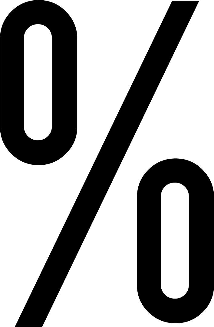 Transparent Black Percentage Symbol for Financial Content
