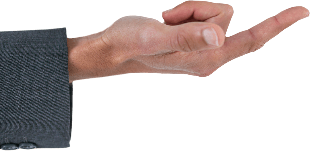 Transparent Businessman Arm Pointing in Suit