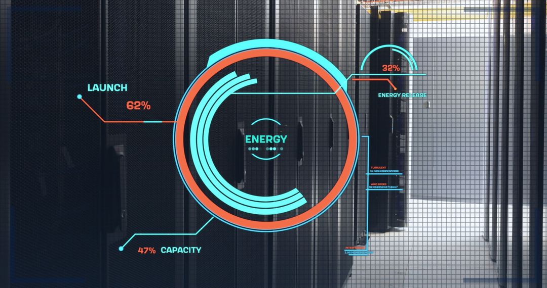 Futuristic Data Interface in Computer Server Room