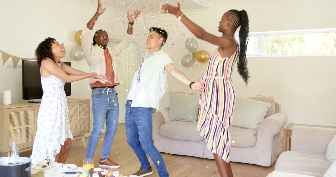 Diverse Group Celebrating with Joyful Festive Atmosphere