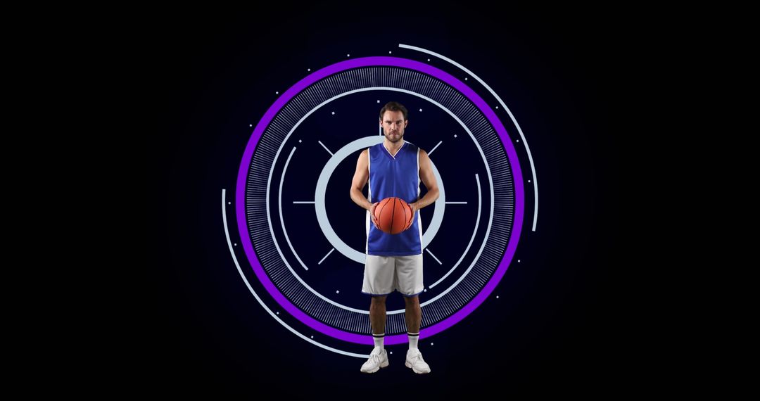 Basketball Player with Futuristic Digital Overlay - Free Images, Stock Photos and Pictures on Pikwizard.com