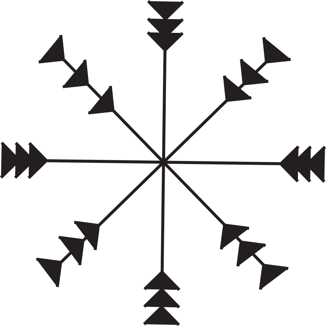 Arrow Star Symbol on Transparent Background