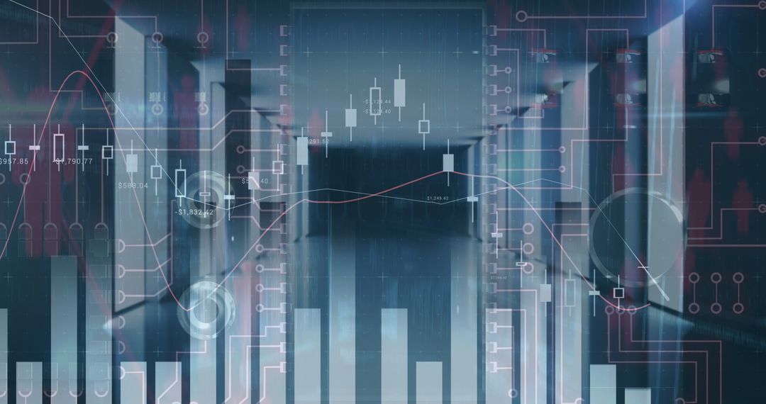 Abstract Fintech Concept with Digital Data Overlay