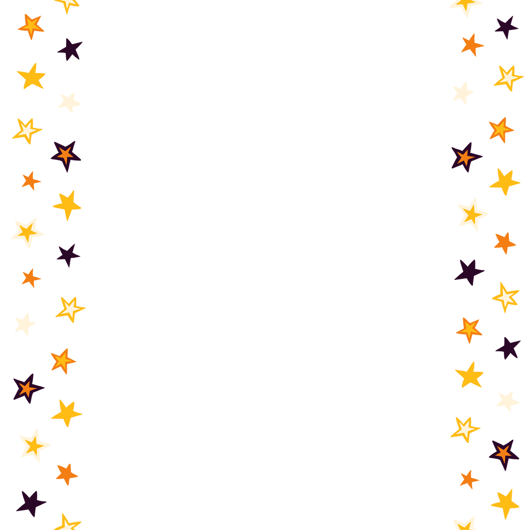 Colorful Star Border with Transparent Background for Festive Design