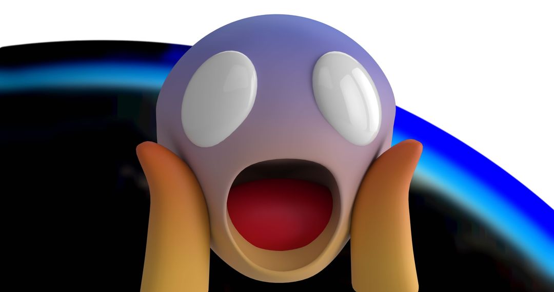 Digital Face Emojis Exuding Surprise with Abstract Background
