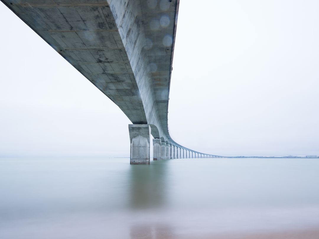 Majestic View of Long Bridge Over Zen Ocean Waters