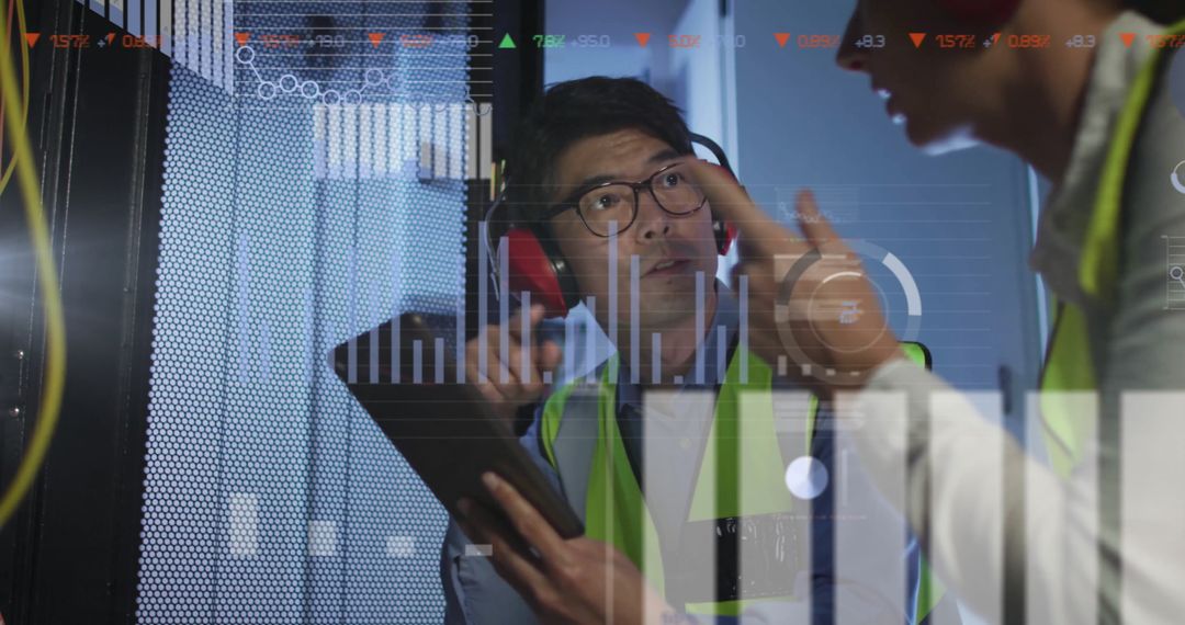 IT Engineers Discussing Data Processing by Computer Servers