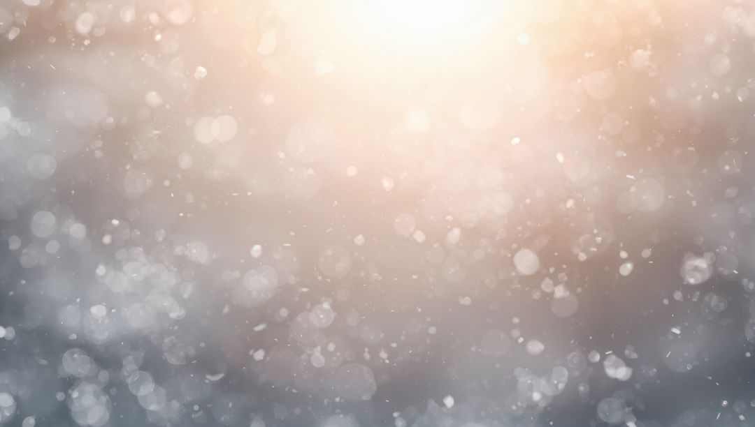 Drifting bokeh halo with floating dust particles, warm top-center backlight and soft glow