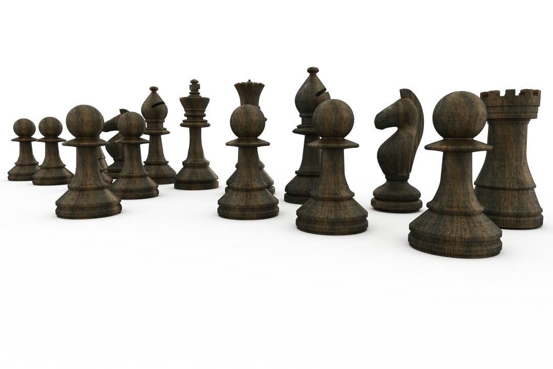 Black Wooden Chess Pieces Transparent Background - Download Free Stock Images Pikwizard.com