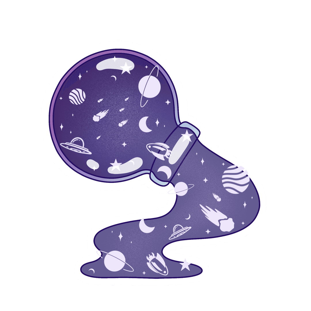 Flowing Cosmic Liquid Illustrating Fantasy Space Vibe on Transparent Background