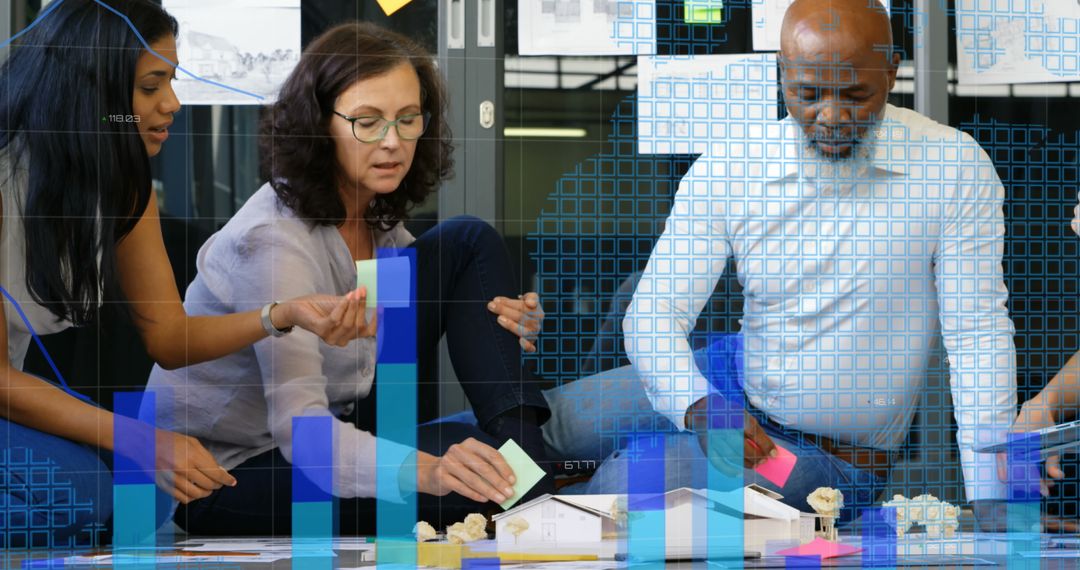 Diverse Team Collaborating with Data Analytics Concept