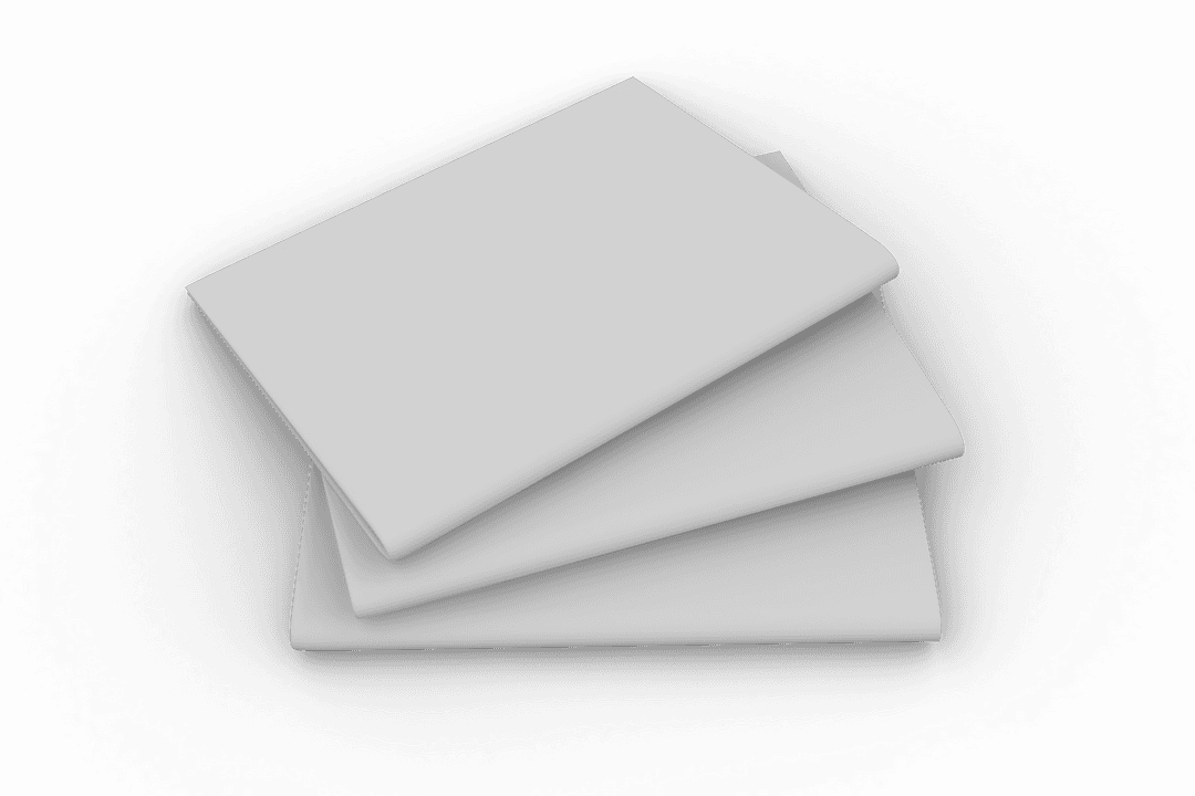 Three Blank White Notebooks Isolated on Transparent Background