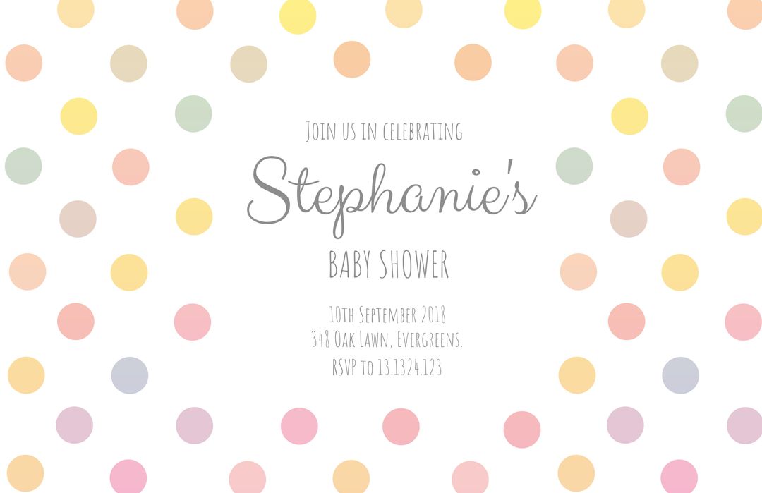 Pastel Polka Dot Baby Shower Invitation Template - Download Free Stock Templates Pikwizard.com