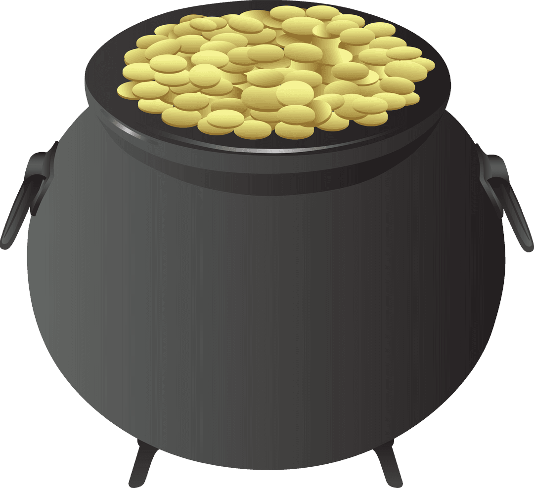 Digital Cauldron with Potatoes Transparent Illustration for Cooking Concept