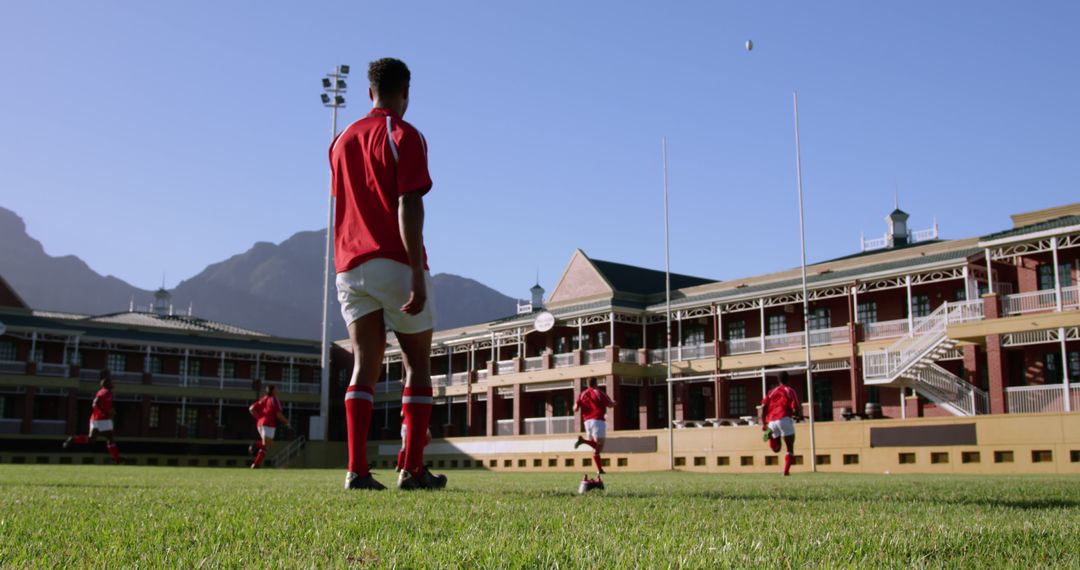 Teenage Boys Playing Rugby on School Field - Free Images, Stock Photos and Pictures on Pikwizard.com