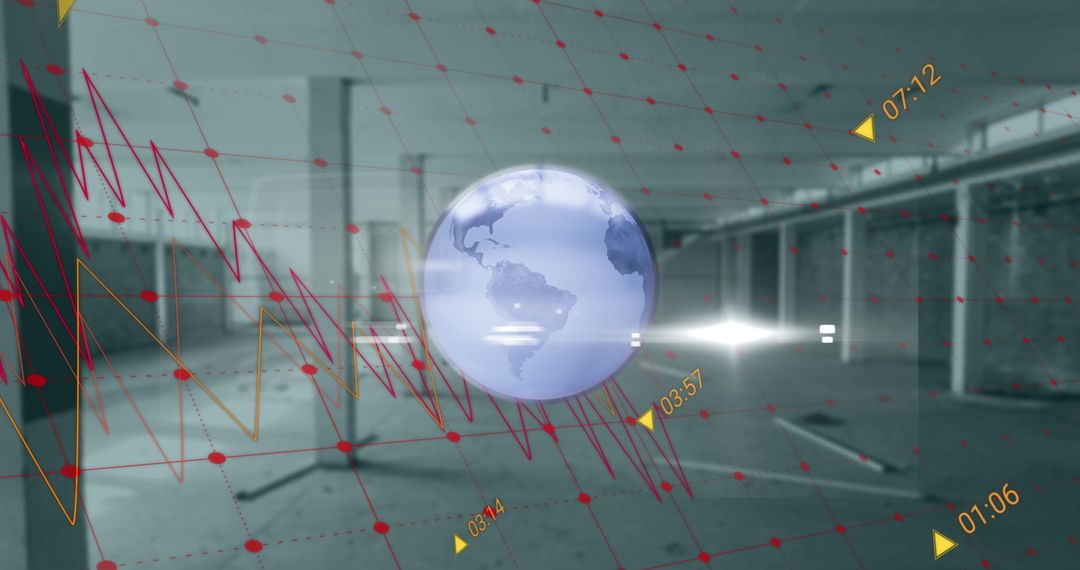 Global Business and Data Analytics Concept with Rotating Globe