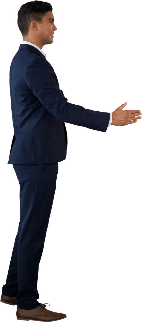 Businessman Offering Handshake on Transparent Background
