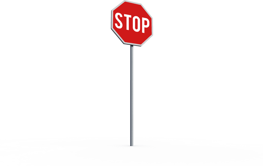 Transparent Traffic Stop Sign Vector Isolated on White