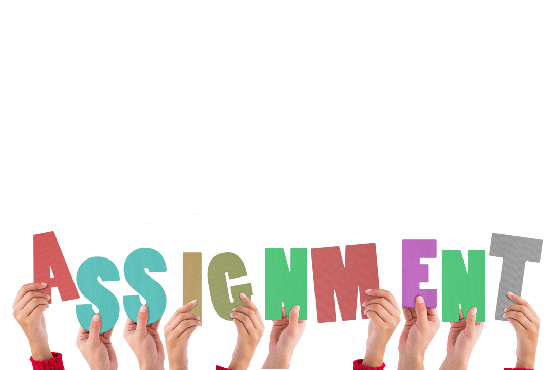 Transparent background hands holding assignment letters