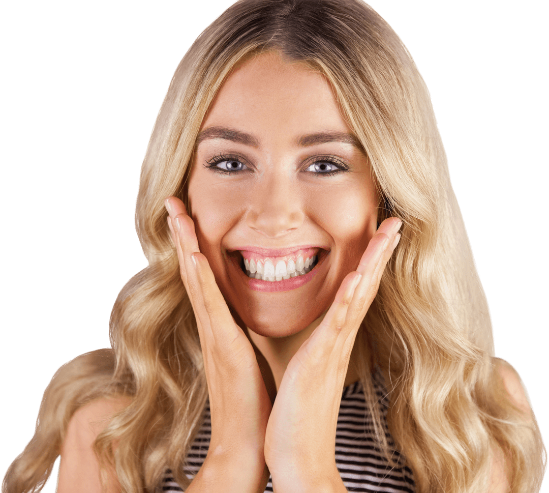 Smiling Caucasian Woman Isolated on Transparent Background