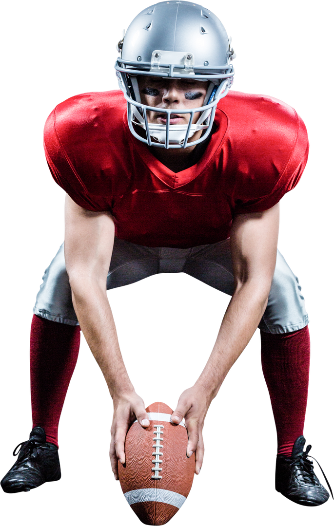 American Football Player in Start Position on Transparent Background - Download Free Stock Images Pikwizard.com