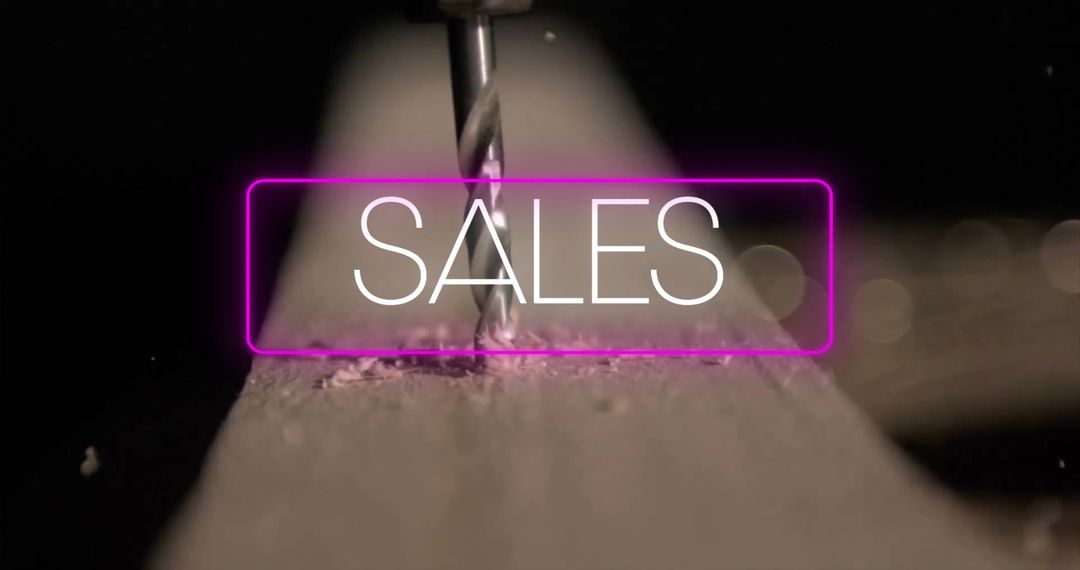 Bold Sales Concept Merged with Wood Drilling Action