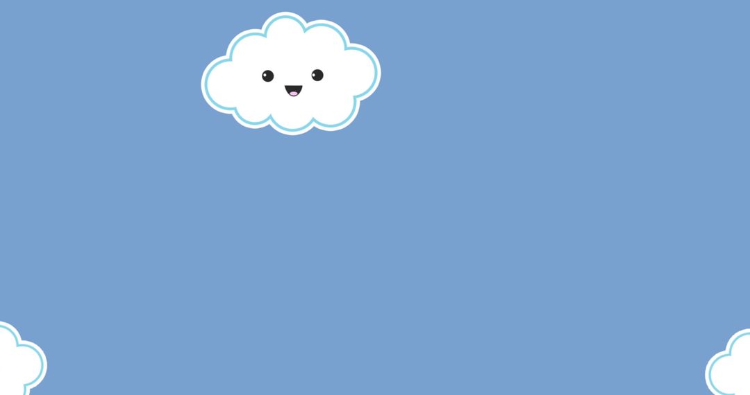 Smiling Cartoon Cloud on Blue Background