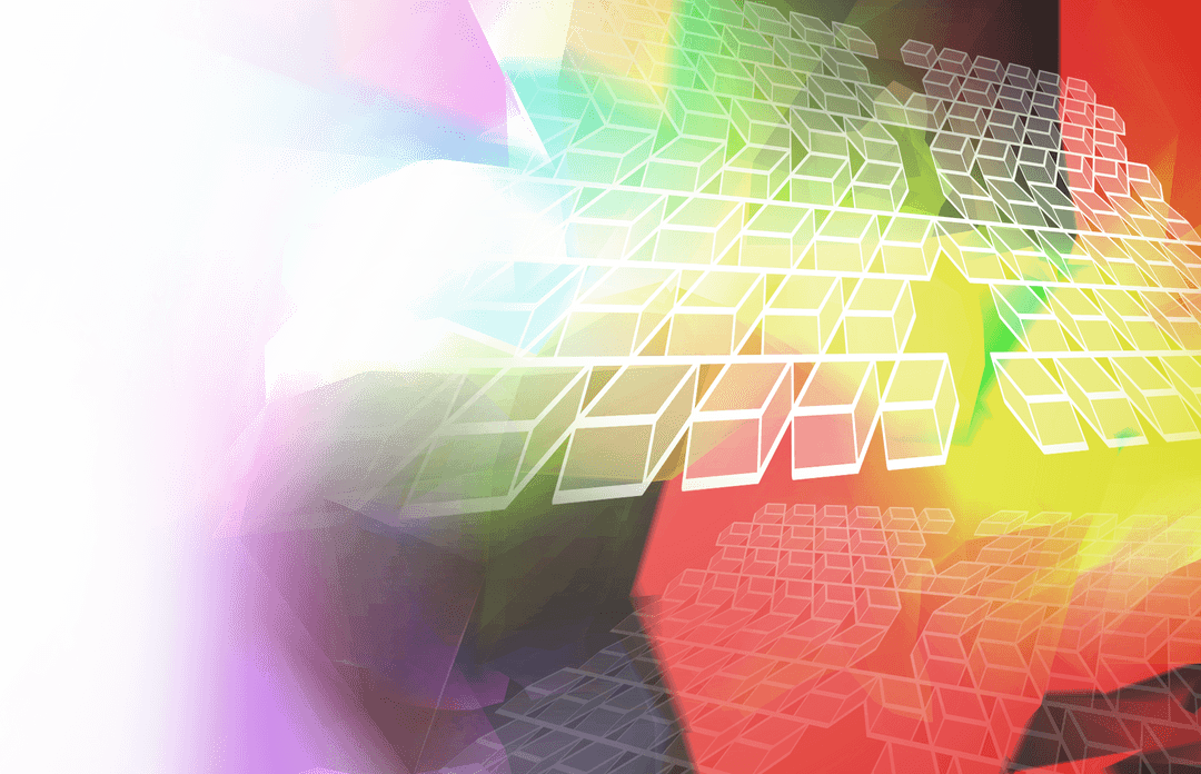 Colorful Mesh Digital Art with Transparent Box Structures - Download Free Stock Images Pikwizard.com