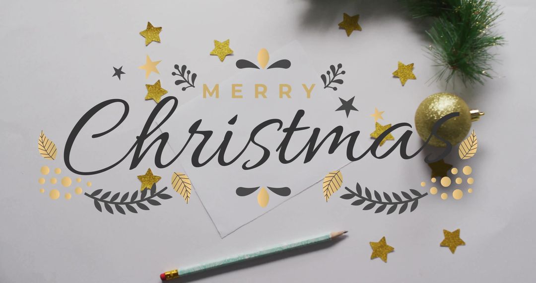 Festive Christmas Greeting Card with Decorations