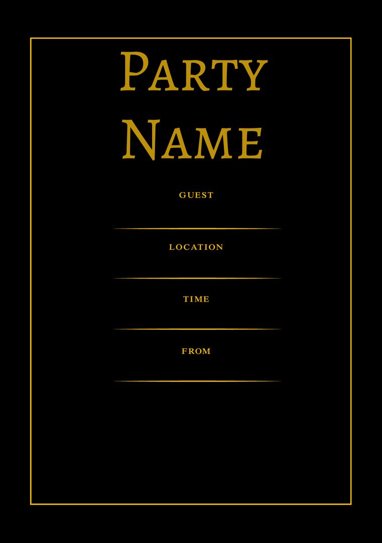 Elegant Black and Gold Invitation Template
