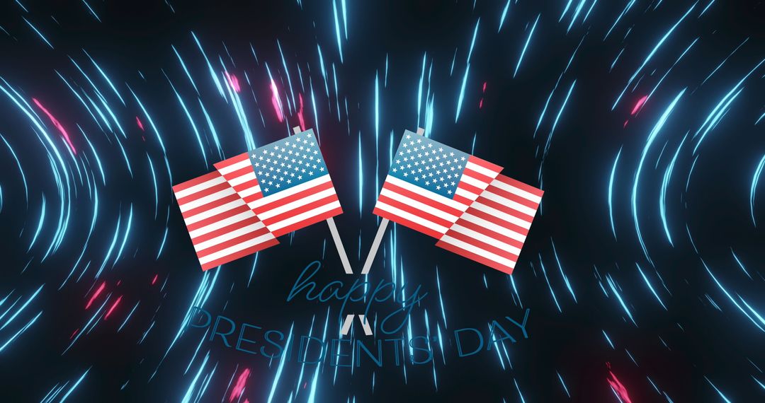 Dynamic Flags on Patriotic Presidents Day Background