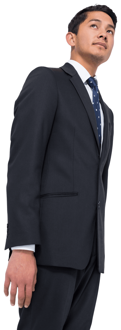 Transparent Businessman Wearing Formal Suit with Determined Expression