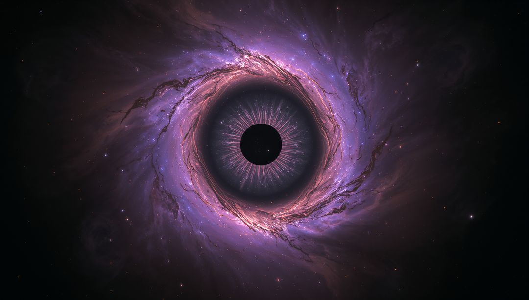 Massive Black Hole with Glowing Accretion Disk in Cosmic Space