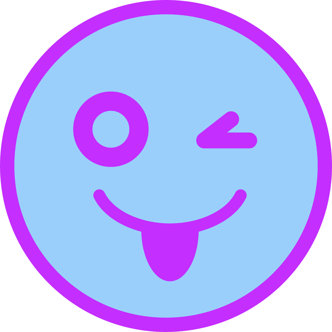 Playful Winking Smiley Face with Tongue Out on Transparent Background