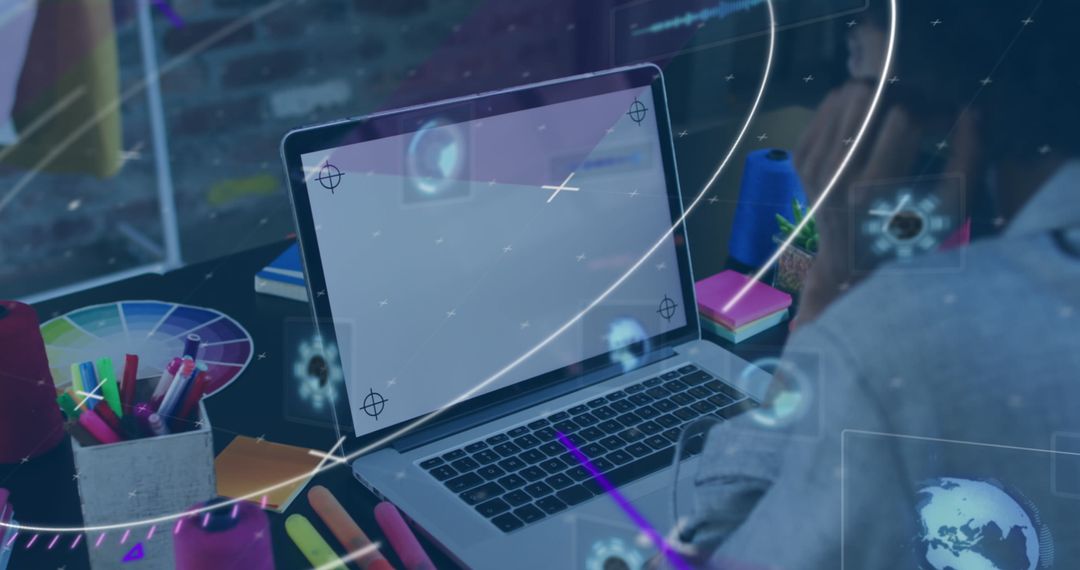 Creative Graphic Designer Working on Digital Project