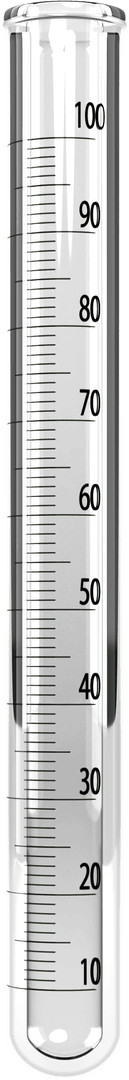 Close-Up of Transparent Measuring Cylinder with Blue Chemical Solution