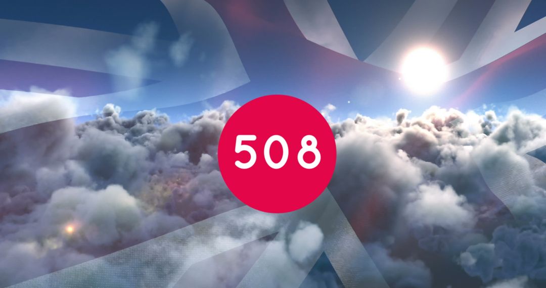 Dynamic UK Themed Background with Digital Counter above Clouds