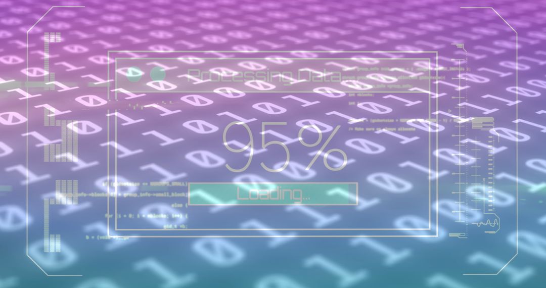 Digital data processing with binary code background