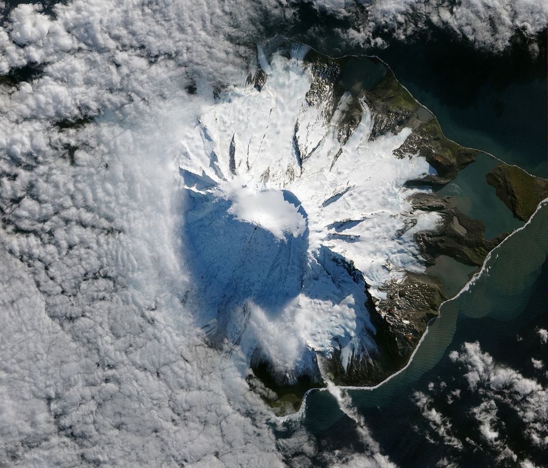 Satellite View of Eruption on Mawson Peak, Heard Island - Free Images, Stock Photos and Pictures on Pikwizard.com