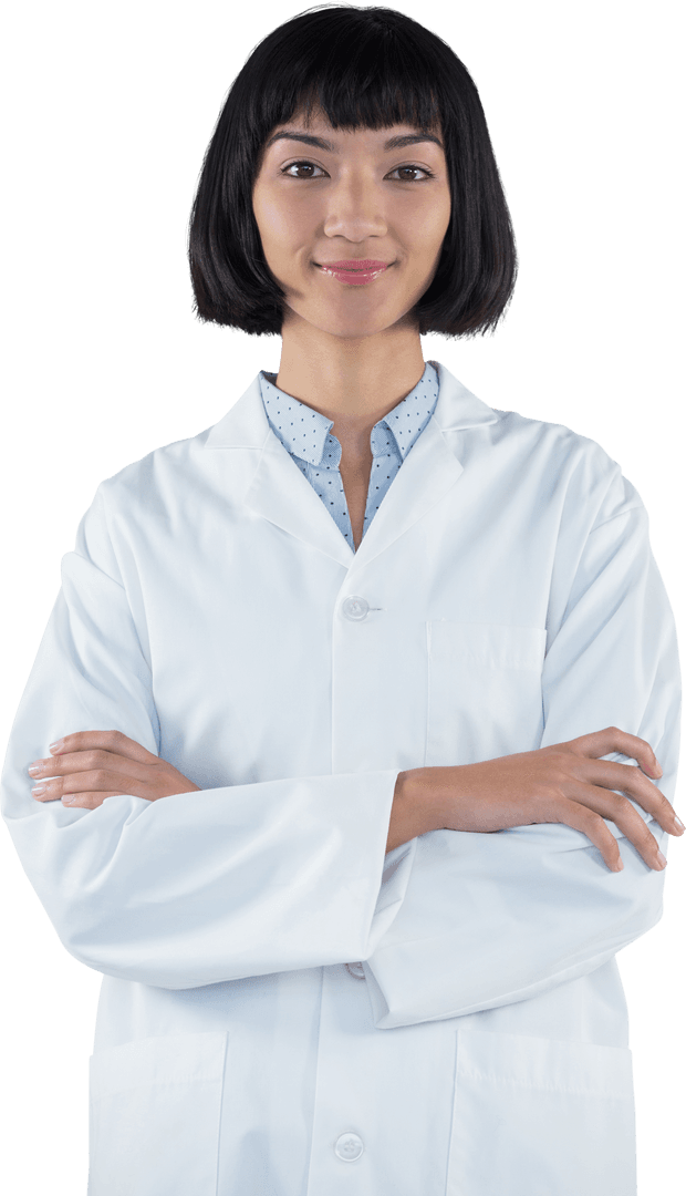 Confident Doctor Standing with Transparent Background for Medical Use