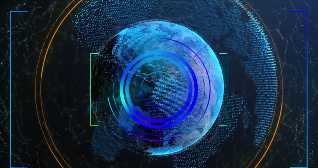 Global Network Connections Scanning Spinning Virtual Earth
