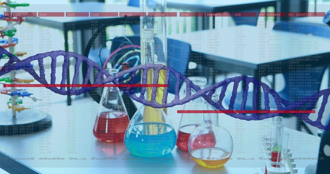 Digital DNA Strand over Laboratory for Scientific Research